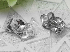 Основы для клипс №23 с сеттингом-чашечкой 7мм и штырьком 15,5*18,5*5,5мм цвет платины (Iron) (1 пара)