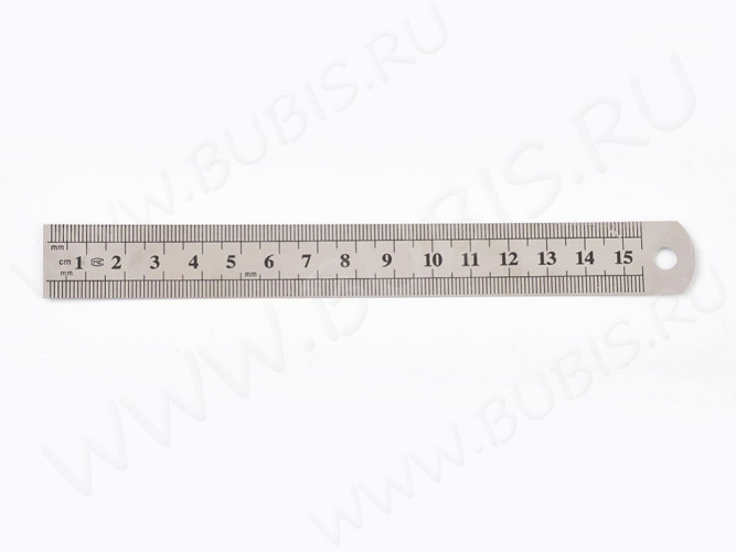Линейка 05 металлическая плоская 15см цвет платины (Iron) (инструменты для бижутерии)