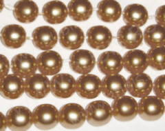 Бусина округлая матовая 9,5мм античное золото непрозрачная (стекло)