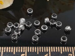 Зажимные бусины 23 рондели округлые 2*1мм цвет платины (Хирургическая сталь) (20шт)