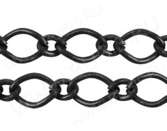 Цепочка I006 звенья 5,5*3,5мм и 3*2,5мм чёрный никель (Iron) (50см)