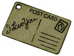 Подвеска Открытка 01 I Love You 25,5*16*1мм античная бронза (литьё)