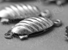 Замочек-застёжка №17 Овал на 1 нить 21*9*5мм цвет платины (Brass)