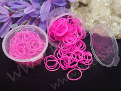 (РАСПРОДАЖА!!!) Набор для плетения браслетов 69 Loom Bands резиночки фуксия в контейнере (Loom Bands) (ок.100 резинок)