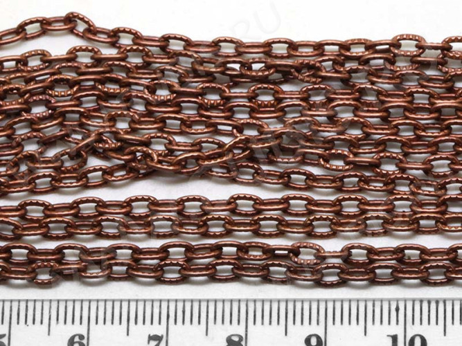 Цепочка I079 с узором звено 4,7*3мм античная медь (Iron) (50см)