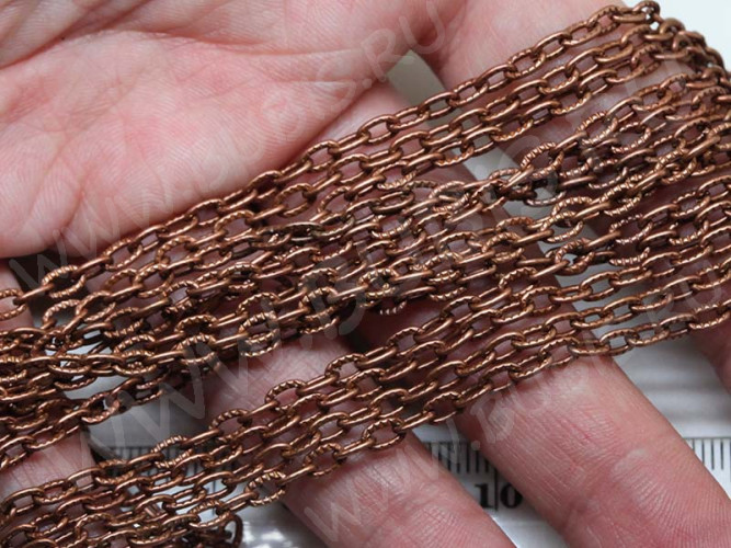 Цепочка I079 с узором звено 4,7*3мм античная медь (Iron) (50см)