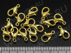 (СКИДКИ!!!) Замочек карабин №043 малый 10*5*3,5мм золотистый, без никеля (сплав) (10шт.)