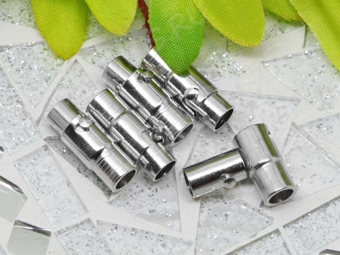 Магнитный замочек №37 слайдер лифт для вклеивания 2,8-3мм 15*5мм цвет платины (Brass)