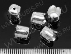 Шапочка тонкая 085 простая 17 колпачок Тюльпанчик 7,5*6,5*6,5мм серебристый (Iron) (10шт.)