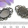 Купить Подвеска-сеттинг Овал 53 коннектор ажурный (сеттинг 18*13мм) 31,5*20*3,5мм античная бронза (Brass) с доставкой по России