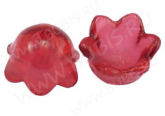 Бусина акрил Цветочек 01 чашечка 10*6мм т.розовый прозрачный (акрил) (10шт.)