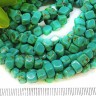 Купить Крошка (галтовка) "Кубики" 4-6мм Говлит бирюзовый (камни) (нить без замка прим.50-55см) с доставкой по России