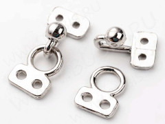 171 Тоггл-крючок на 2 нити 15*10*8мм и 13*10мм цвет платины (литье)