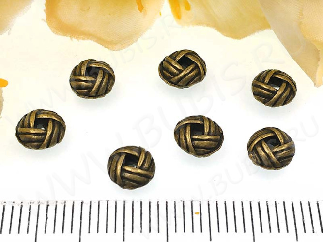 Рондели 086 Узел 6*6*3мм античная бронза (литьё) (10шт.)