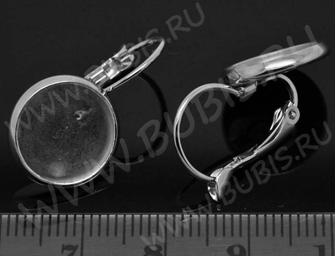 Швензы с французским замком №11 с сеттингом 12мм 25*14*11,5мм цвет платины (Brass) (1 пара)