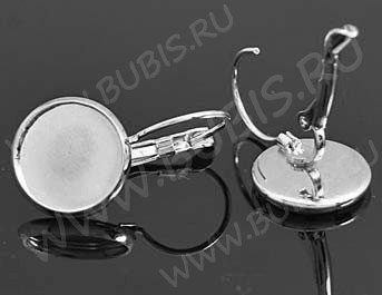 Швензы с французским замком №11 с сеттингом 12мм 25*14*11,5мм цвет платины (Brass) (1 пара)