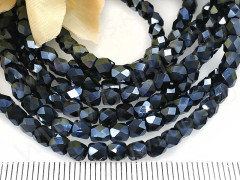 Бусина кристалл гранёный Бочонок 03 4*3,5*3,5мм т.серый непрозрачный (имитация Сваровски) (10шт.)