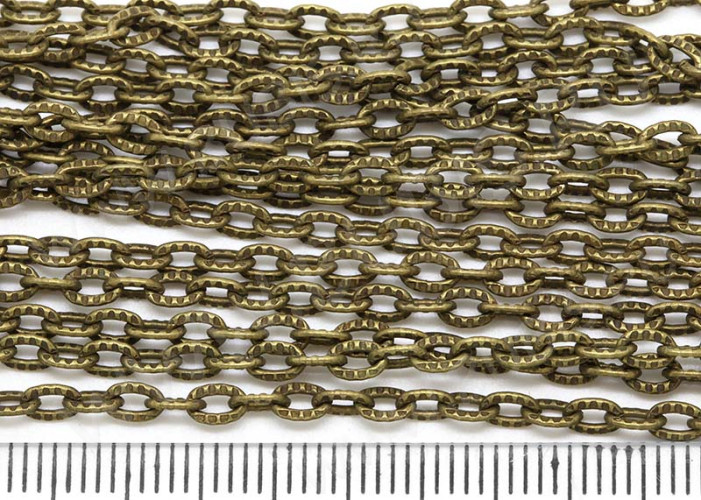 Цепочка I061 с узором звено 4,3*2,8мм античная бронза (Iron) (50см)