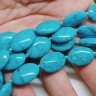 Купить Бусина каменная Овал 74 27*20*8мм Бирюза голубая пресс. (камни) с доставкой по России