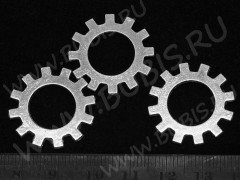 Шестерёнка 06 двусторонняя 24,5*24,5*1,2мм античное серебро (литьё) (Steampunk)