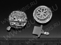 Замочек-застёжка №28 Пуговичка 21*16,5*7мм цвет платины (Brass)