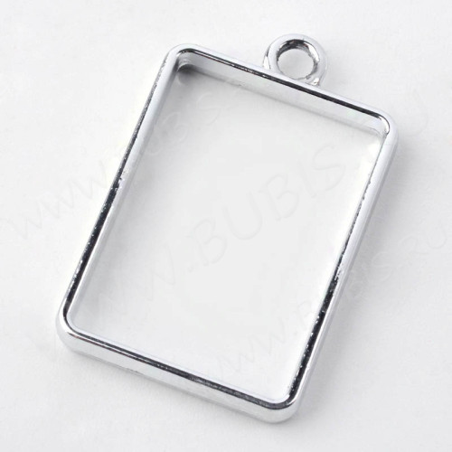Подвеска Рамка 02 Прямоугольник 34*21*3,6мм цвет платины (литьё)
