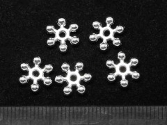 Рондели 047 Снежинки 10*9*2,5мм серебристые (литьё) (20шт)