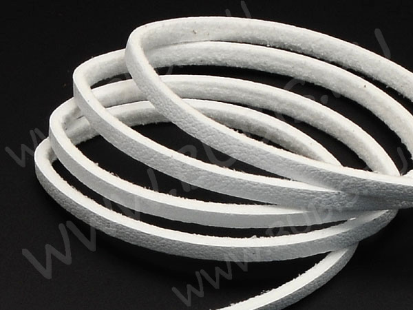 Шнур кожаный 49 кожзам полоска 2,7*1,5мм белый (1м)