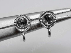 Пуссеты (&quot;гвоздики&quot;) №118 с сеттингом 4мм 15,5*12,5*7,5мм античное серебро (литьё) (1 пара)