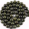 (ОПТ) Бусина округлая 14мм Змеевик (Серпентин) тёмный (камни) (НИТЬ) Купить (ОПТ) Бусина округлая 14мм Змеевик (Серпентин) тёмный (камни) (НИТЬ) с доставкой по России