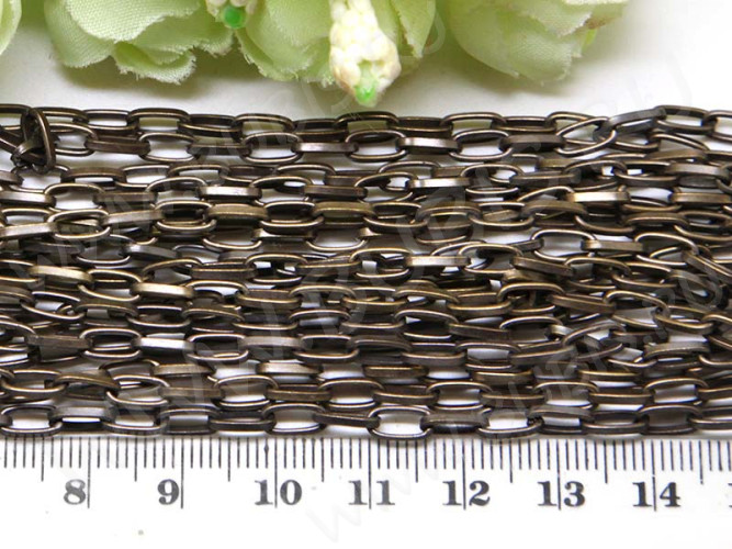 Цепочка I105 с простым плетением звено 7,5*3,5мм античная бронза (Iron) (1м)