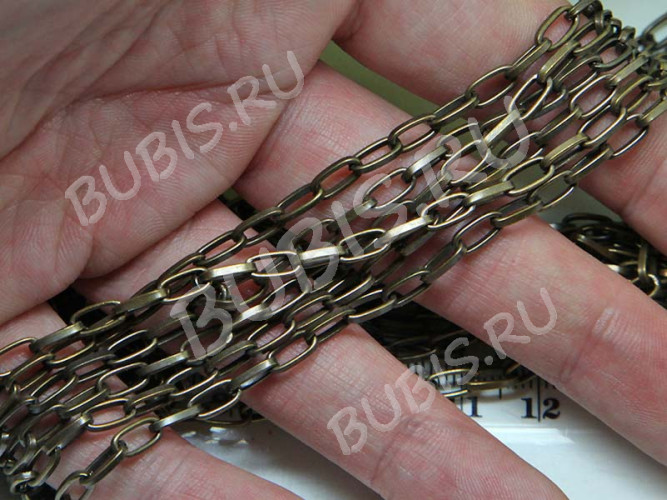 Цепочка I105 с простым плетением звено 7,5*3,5мм античная бронза (Iron) (1м)