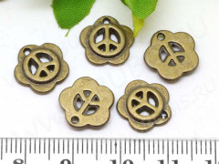 Подвеска Пацифик 05 цветочек 12*12*2,5мм античная бронза (литьё)