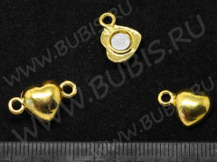 Магнитный замочек №06 Сердечко 15,5*11*6,5мм золотистый (Brass)