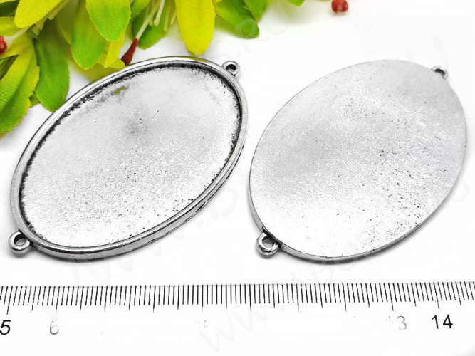 Подвеска-сеттинг Овал 47 огромный коннектор (сеттинг 60*40мм) 71,5*44*3,5мм античное серебро (литьё)
