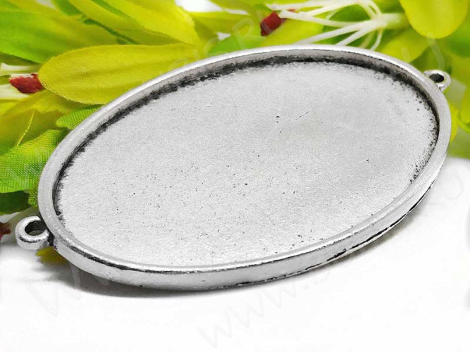 Подвеска-сеттинг Овал 47 огромный коннектор (сеттинг 60*40мм) 71,5*44*3,5мм античное серебро (литьё)