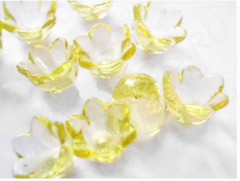 Бусина акрил Цветочек 01 чашечка 10*6мм жёлтый прозрачный (акрил) (10шт.)