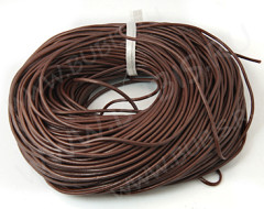 Шнур кожаный 11 воловья кожа круглый 3мм коричневый (1м)