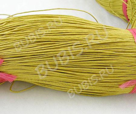 (СКИДКИ!!!) Вощёный х/б шнур 1мм цвет жёлтый (ок. 80м)