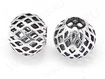 Бусина ажурная 23 Шарик 9,5*9,5*8,5мм цвет платины (Brass)