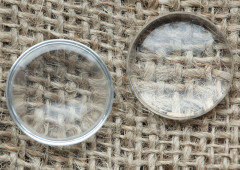 Кабошон стеклянный 06 Круг 16*16*5мм прозрачный (стекло) (10шт.)