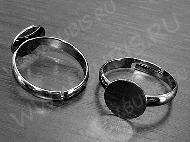 Основа (заготовка) для кольца 010 17мм с платформой 10мм черный никель (Brass)