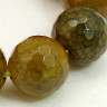 Купить (ОПТ) Бусина округлая ГРАНЁНАЯ 10мм Агат вены дракона кракле оливковый (камни) (НИТЬ) с доставкой по России