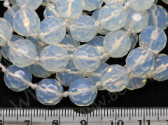 Бусина округлая ГРАНЁНАЯ 10мм Опалит (лунный камень синт.) (камни)