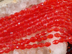 Бусина Капля гранёная 6*4*4мм красная прозрачная (имитация Сваровски) (10шт.)