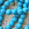 (ОПТ) Бусина округлая 10мм Бирюза голубая пресс. (камни) (НИТЬ) Купить (ОПТ) Бусина округлая 10мм Бирюза голубая пресс. (камни) (НИТЬ) с доставкой по России