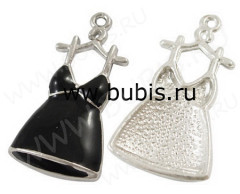 Подвеска Платье 07 на вешалке 34*17*4мм чёрное (цветные подвески)