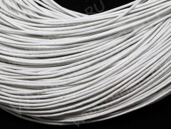 Шнур кожаный 12 воловья кожа 1мм белый (1м)