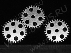 Шестерёнка 07 двусторонняя 25,5*25,5*1,1мм античное серебро (литьё) (Steampunk)