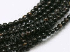(ОПТ) Бусина округлая 2мм "каменный бисер" Агат черный натуральный (камни) (НИТЬ)